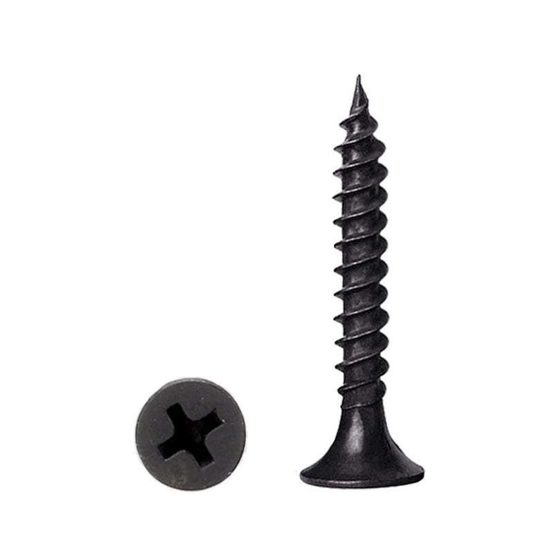 LERNOU 350 pcs Black Wood Screws, Phillips Flat Head Screws, Screws for Kitchen Cabinets, Self-Tapping Countersunk Head Screw for Various Woodworking Repairs and DIY Projects #6 x 1-1/4''(30 mm) - Image 1